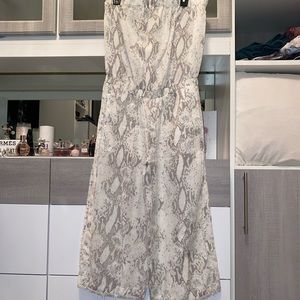 Strapless Animal Print Jumpsuit